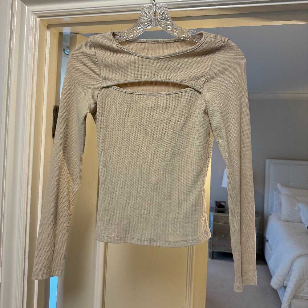 Cutout Long Sleeve Top